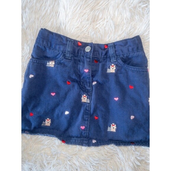 Gymboree Girls Yorkie Hearts Navy Blue Mini Skirt size 3 - Picture 3 of 6